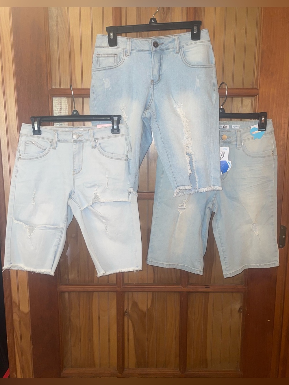3 for $18 Light Blue Distressed Women’s Jean Shorts